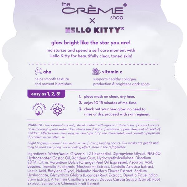 THE CREME SHOP X HELLO KITTY CLEAR CUTIE PRINTED ESSENCE SHEET MASK (6 UNITS)