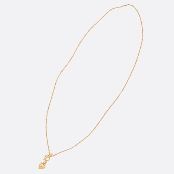 SODAJO DAINTY HEART CHARM TOGGLE CLASP GOLD DIPPED NECKLACE