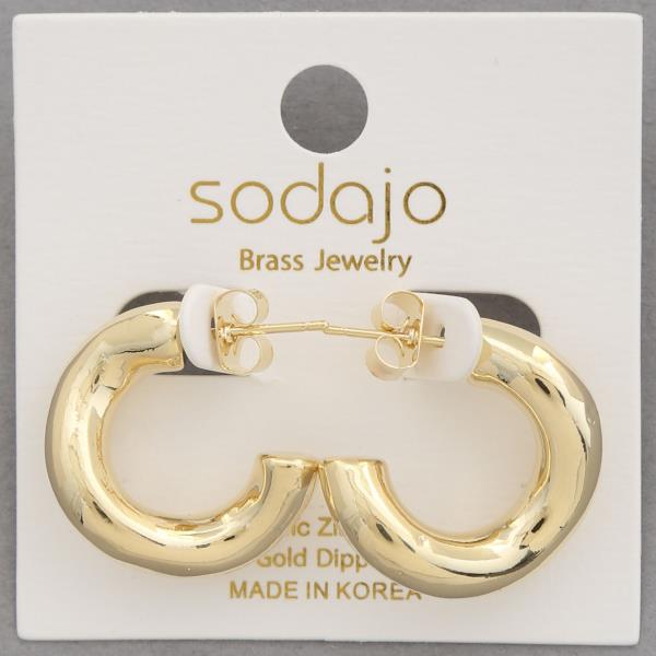 SODAJO WAVY OPEN HOOP GOLD DIPPED EARRING