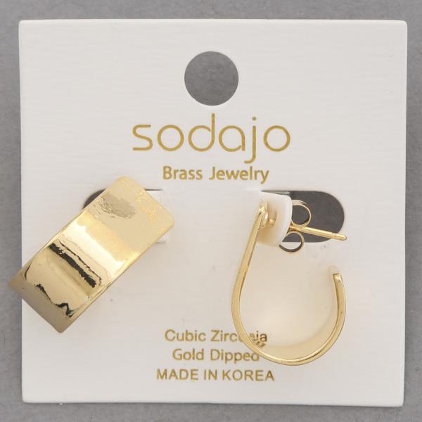 SODAJO WIDE EDGE TEARDROP GOL DIPPED EARRING