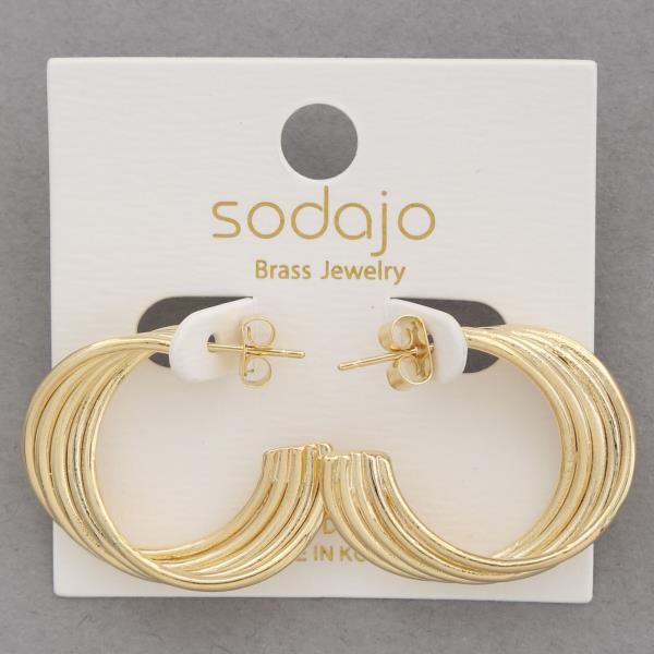 SODAJO OPEN HOOP GOLD DIPPED EARRING