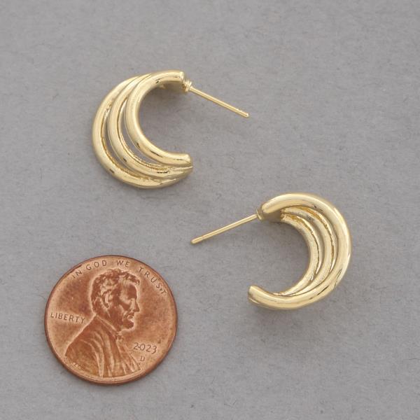 SODAJO OPEN MINI HOOP GOLD DIPPED EARRING