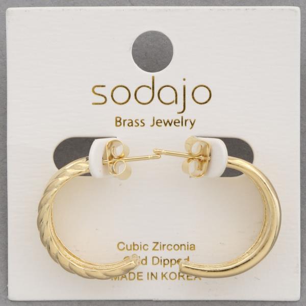 SODAJO LINED OPEN HOOP GOLD DIPPED EARRING