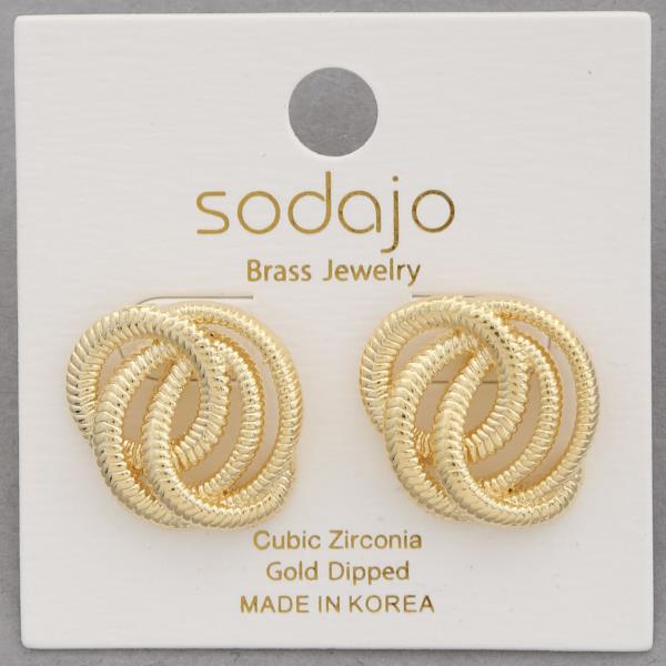 SODAJO ROUND METAL GOLD DIPPED EARRING