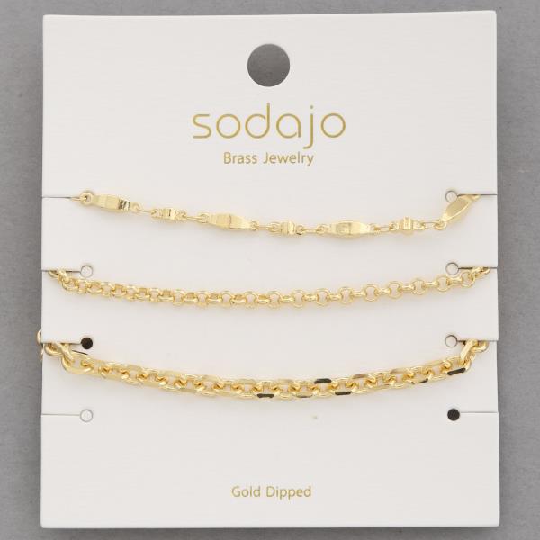 SODAJO ASSORTED GOLD DIPPED BRACELET SET