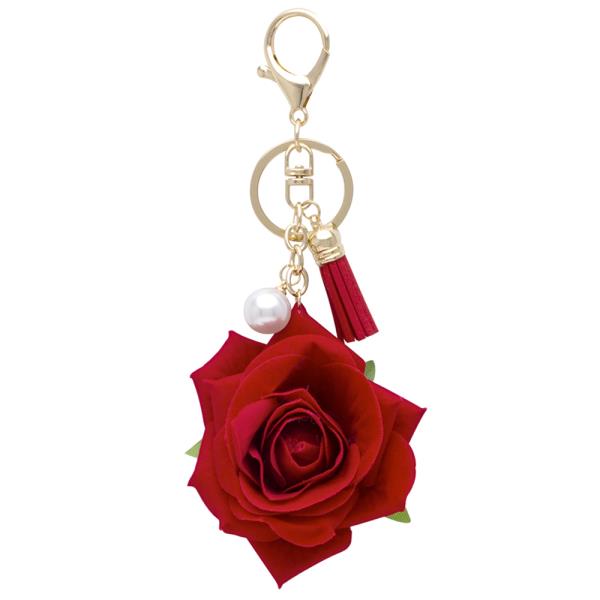 ROSE PEARL TASSEL KEY CHAIN