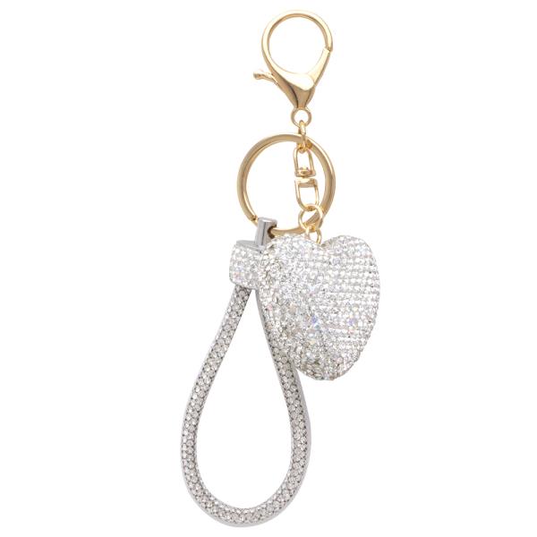 RHINESTONE SPARKLING HEART KEY CHAIN