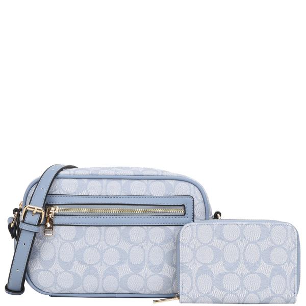 2IN1 OVAL PRINTED CROSSBODY W WALLET SET