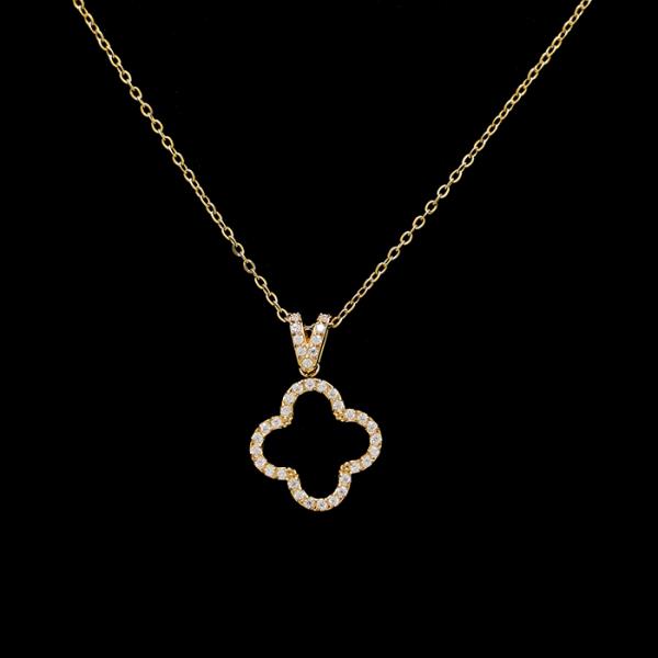 STAINLESS STEEL CLOVER CHARM NECKLACE