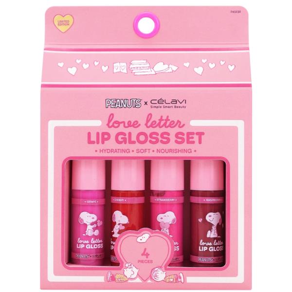 CELAVI X PEANUTS LOVE LETTER 4PC LIP GLOSS SET