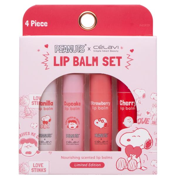 CELAVI X PEANUTS 4PC LIP BALM SET