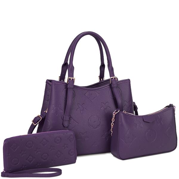 3IN1 CHIC SATCHEL W CROSSBODY AND WALLET SET
