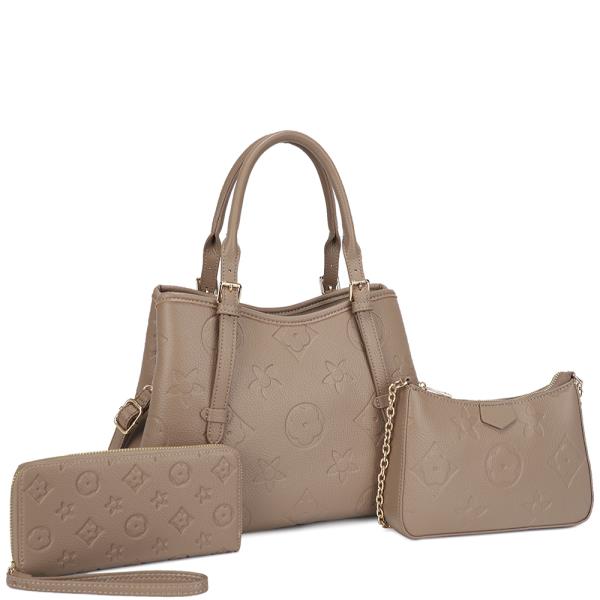 3IN1 CHIC SATCHEL W CROSSBODY AND WALLET SET