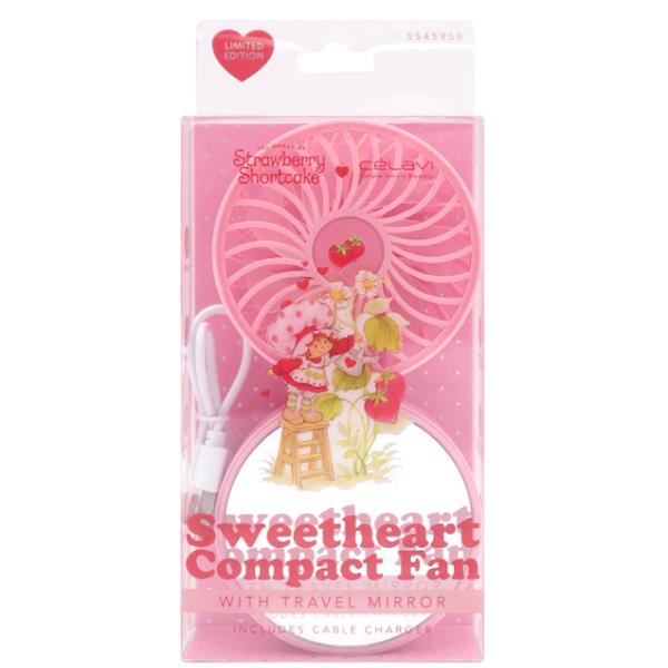 CELAVI STRAWBERRY SHORTCAKE VDAY FOLDABLE FAN WITH CABLE CHARGER