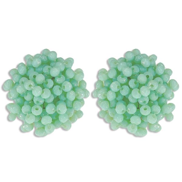 BEADS POM POM POST EARRING