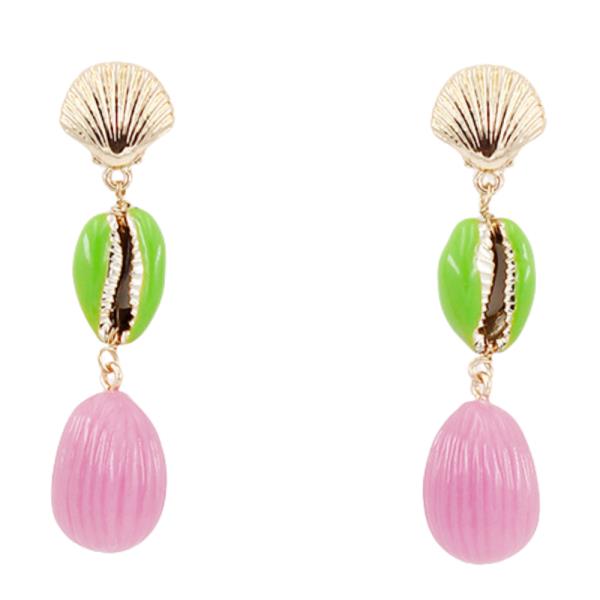 COWRIE SEASHELL DANGLE EARRING