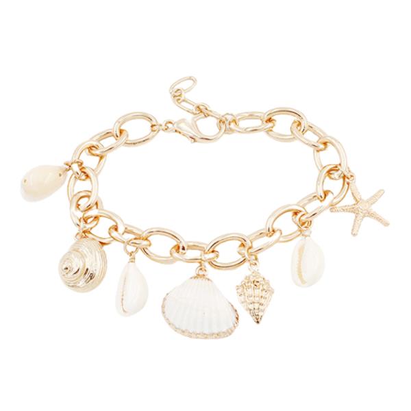 SEASHELL CHARM OVAL LINK BRACELET