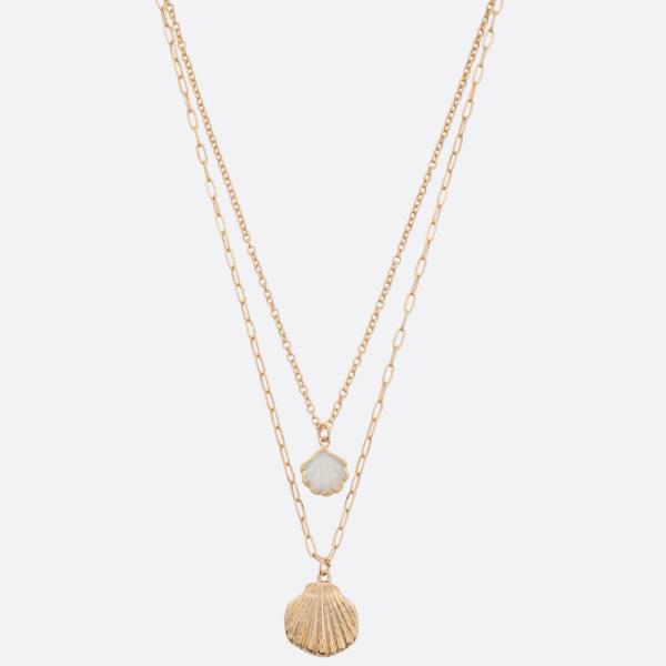 SEASHELL CHARM LAYERED NECKLACE