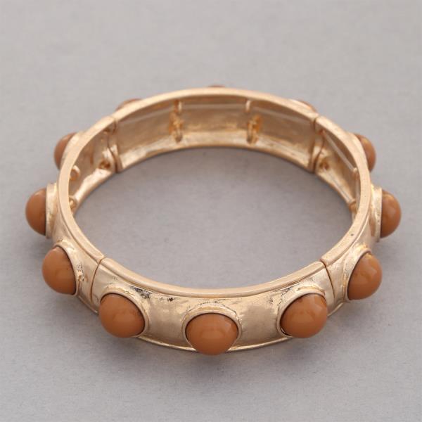 ROUND BEAD METAL STRETCH BRACELET