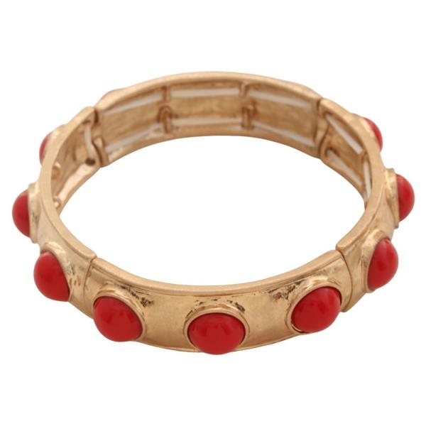 ROUND BEAD METAL STRETCH BRACELET