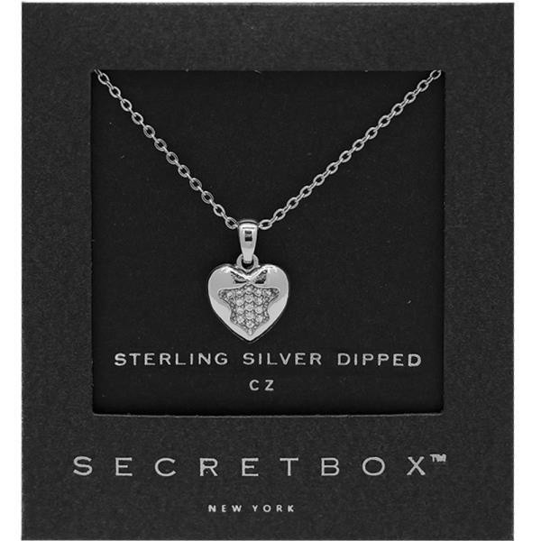 SECRET BOX GOLD DIPPED CZ FOSSIL HEART NECKLACE