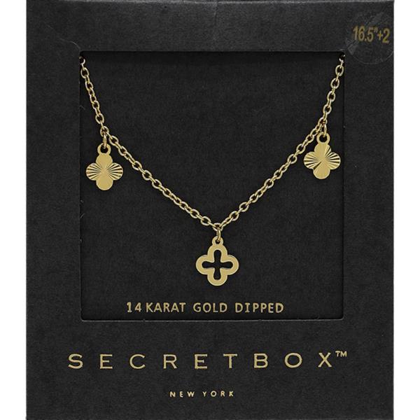 SECRET BOX GOLD DIPPED CLOVER NECKLACE