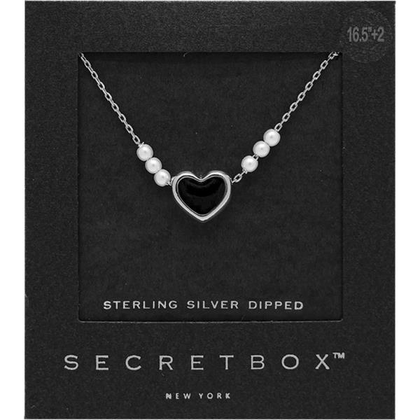 SECRET BOX GOLD DIPPED HEART PEARL NECKLACE
