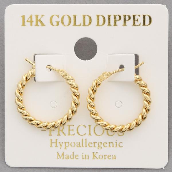 TWISTED 14K GOLD DIPPED EARRING