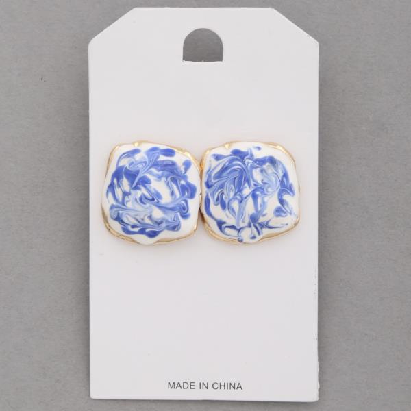 MARBLE PATTERN SQUARE SHAPE EARRING