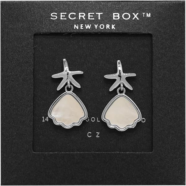 SECRET BOX GOLD DIPPED SHELL STARFISH EARRING