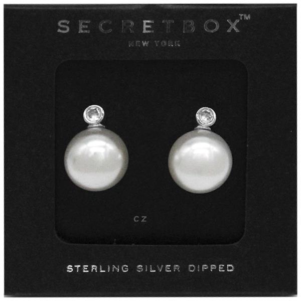 SECRET BOX 14K GOLD DIPPED PEARL POST EARRING