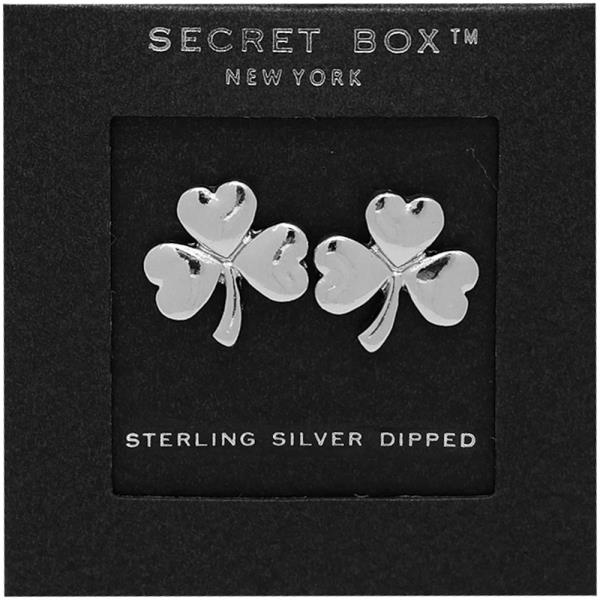 SECRET BOX GOLD DIPPED CLOVER STUD EARRING