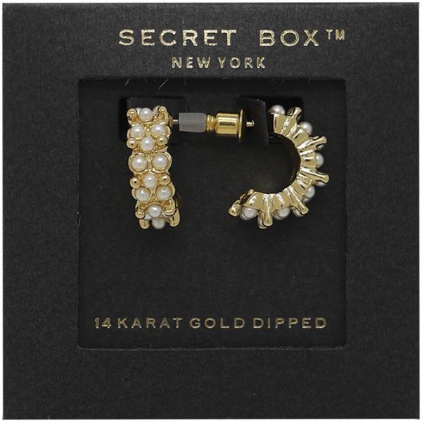 SECRET BOX GOLD DIPPED PEARL PAVED STUD