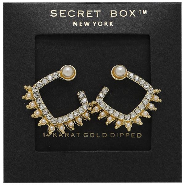 SECRET BOX GOLD DIPPED PEARL CHANDELIER EARRING