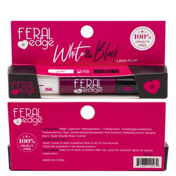 FERAL EDGE WHITE AND BLACK LASH GLUE (24 UNITS)