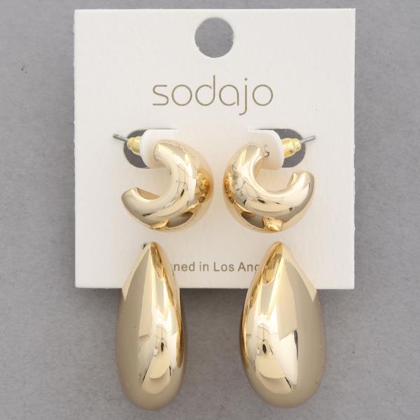 SODAJO METAL GOLD DIPPED EARRING