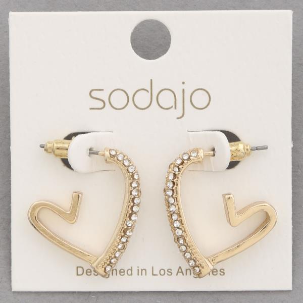 SODAJO OPEN HEART RHINESTONE EARRING