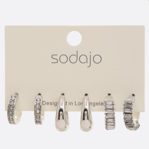 SODAJO ASSORTED HOOP EARRING SET