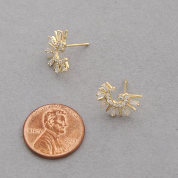 SODAJO SUN CZ GOLD DIPPED EARRING