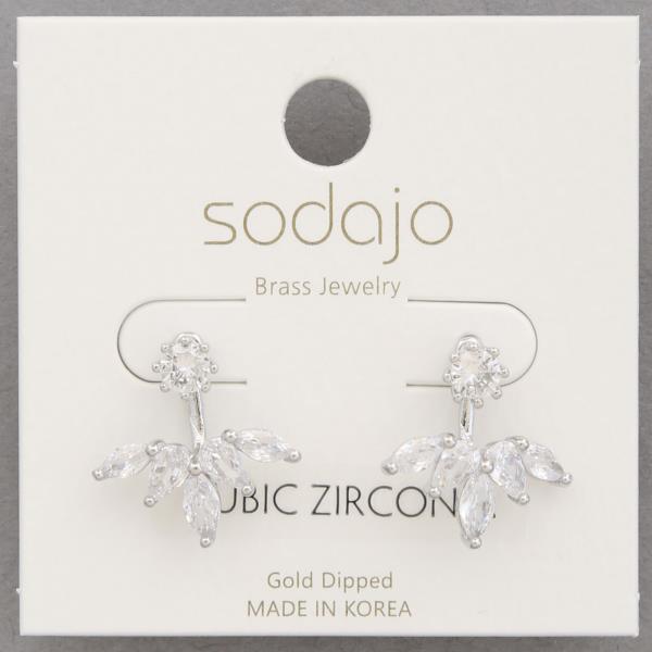 SODAJO CZ LEAF GOLD DIPPED EARRING