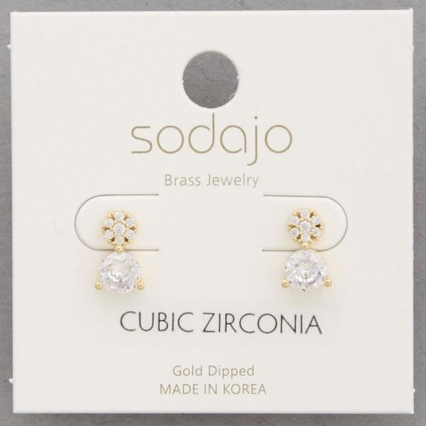 SODAJO CZ GOLD DIPPED EARRING