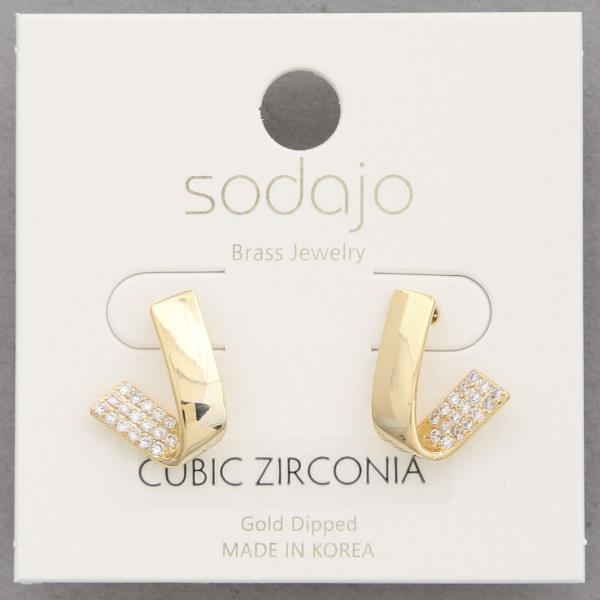 SODAJO METAL CZ GOLD DIPPED EARRING