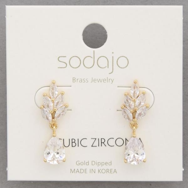 SODAJO CZ GOLD DIPPED EARRING