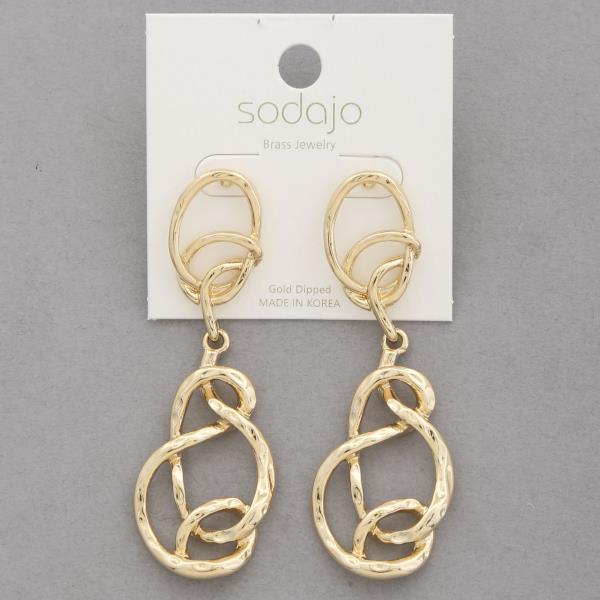 SODAJO METAL GOLD DIPPED DANGLE EARRING