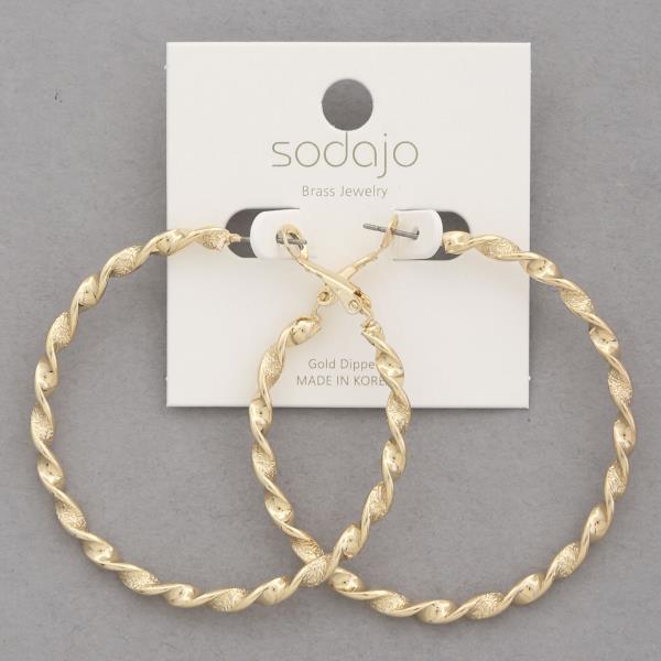 SODAJO TWISTED LINK GOLD DIPPED EARRING