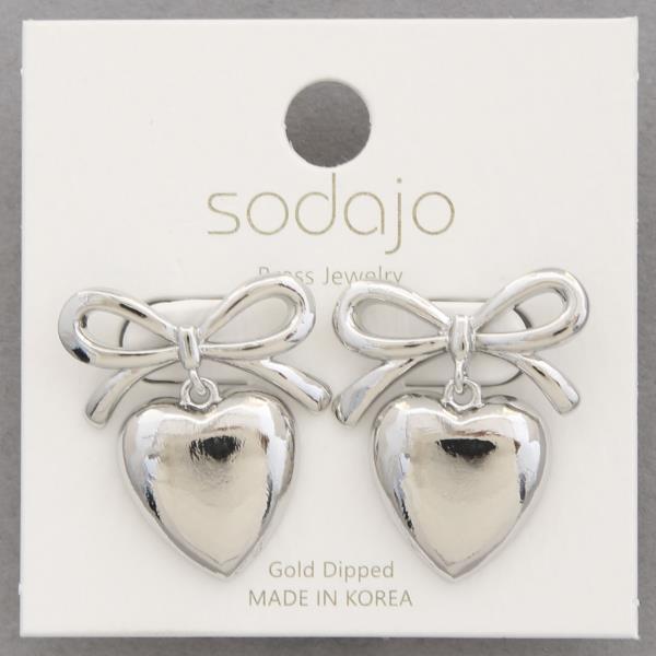 SODAJO HEART METAL GOLD DIPPED DANGLE EARNING