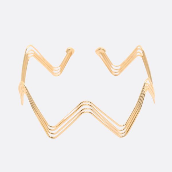 SODAJO WAVY METAL LINK GOLD DIPPED ARM CUFF BRACELET