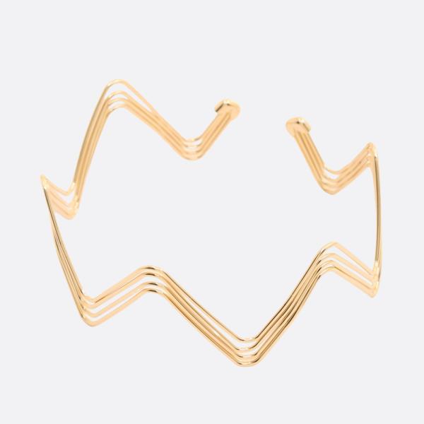 SODAJO WAVY METAL LINK GOLD DIPPED ARM CUFF BRACELET