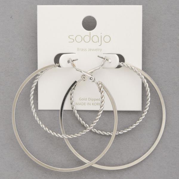 SODAJO TWISTED LINK DOUBLE HOOP GOLD DIPPED EARRING