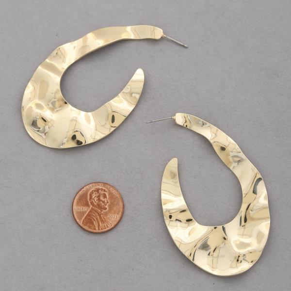 SODAJO HAMMERED METAL TEARDROP EARRING